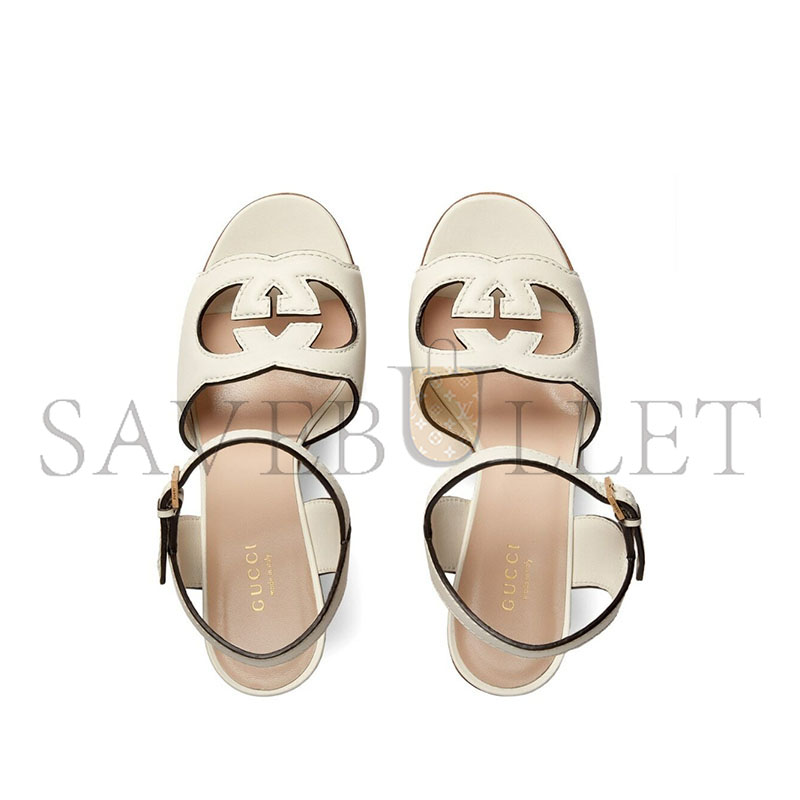 GUCCI LEATHER HEEL SANDALS 